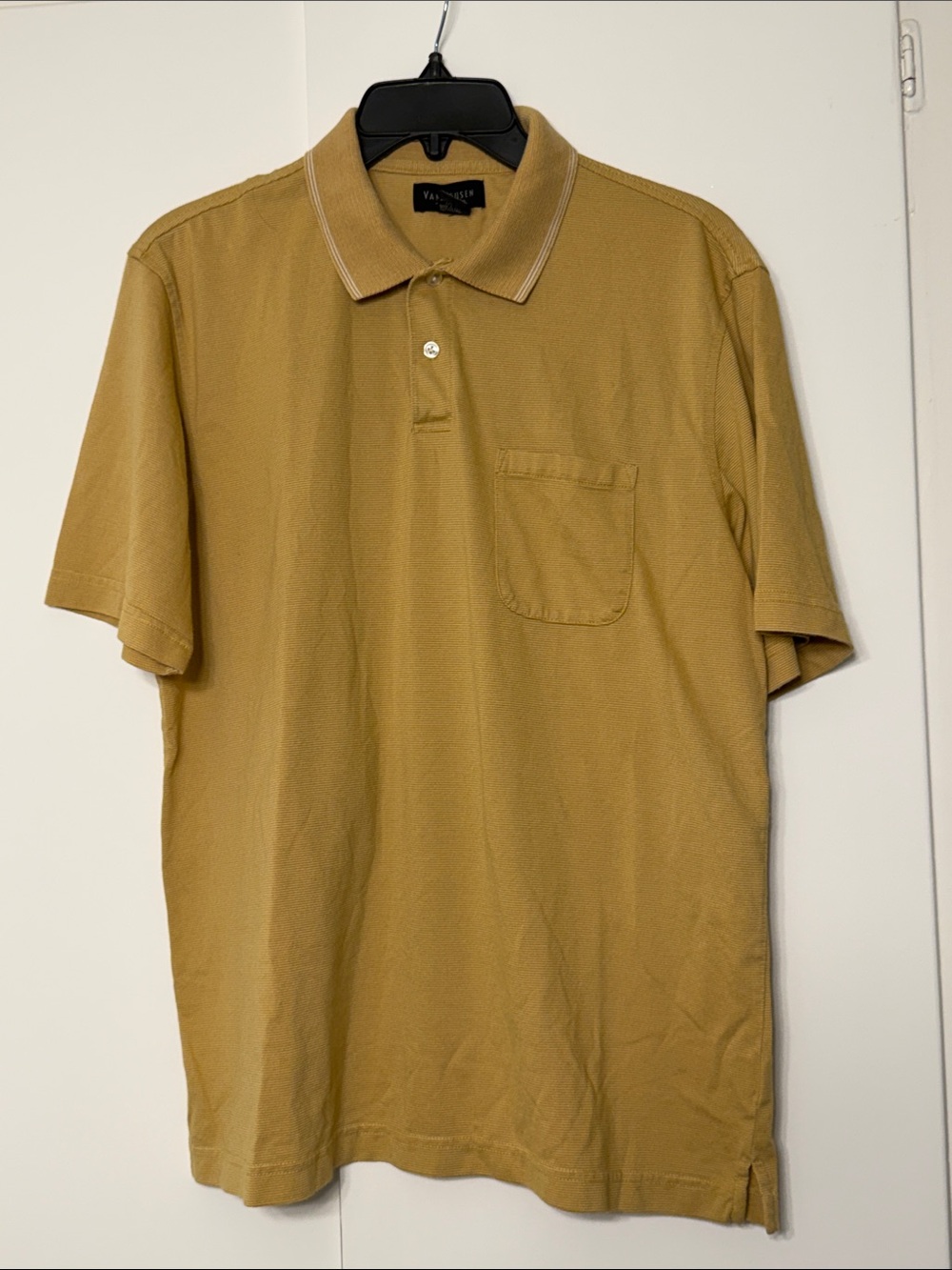 Van Heusen Men's Short Sleeve Polo in Light Tan